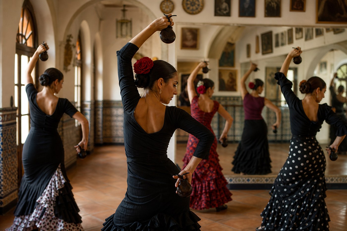 Clase avanzada de baile flamenco